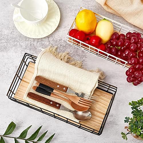 Funrous 2 Pcs Metal Small Wire Basket Wall Hanging Wire Basket Hang Small Bathroom Kitchen Storage Organizer Toilet Pape
