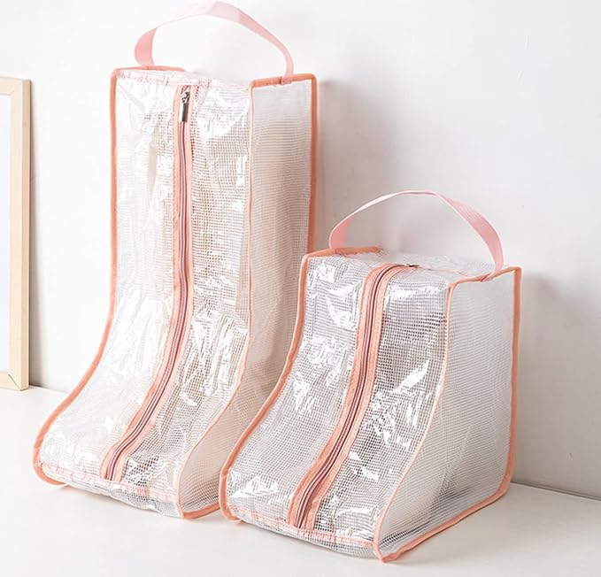 Portable Women Tall/Short Boots Storage Bags - 2 Packs Waterproof Tall/Short Boot Carry Bag for Travel and Daily Use