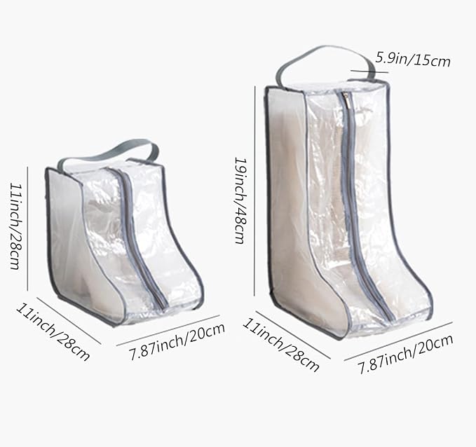 Portable Women Tall/Short Boots Storage Bags - 2 Packs Waterproof Tall/Short Boot Carry Bag for Travel and Daily Use