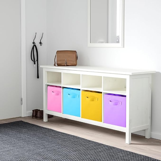 PowerKing Collapsible Storage Cubes with Handles, Fabric Foldable Bins for Closet Shelves, Durable Organization Storage Bins, 10.5'' x 11'' x 10.5'' (6 Colors Mix, 6Pack)