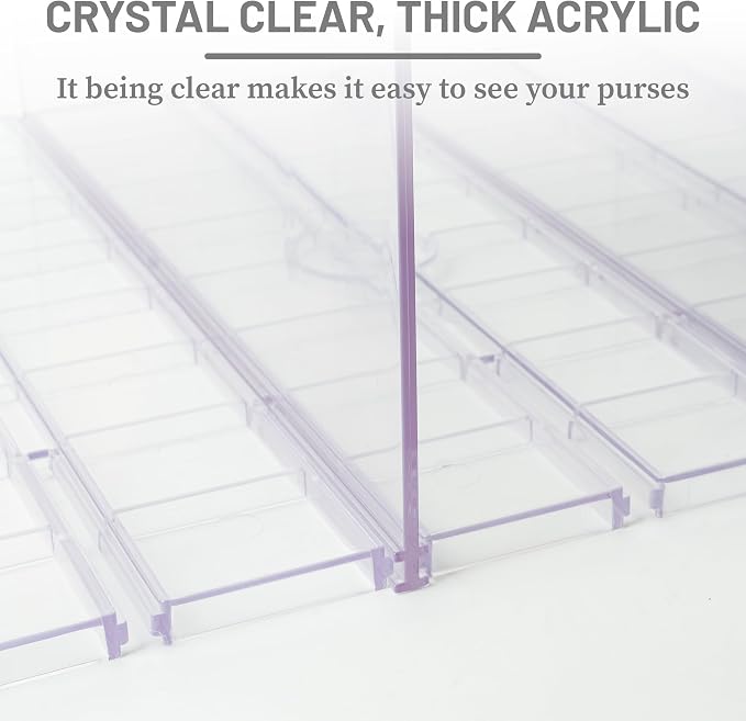 Gift Bag Storage Organizer, Acrylic Clear Shopping Bag Organizer, Adjustable Shelf Divider Bag Organizer for Small Closet, 1 Pack