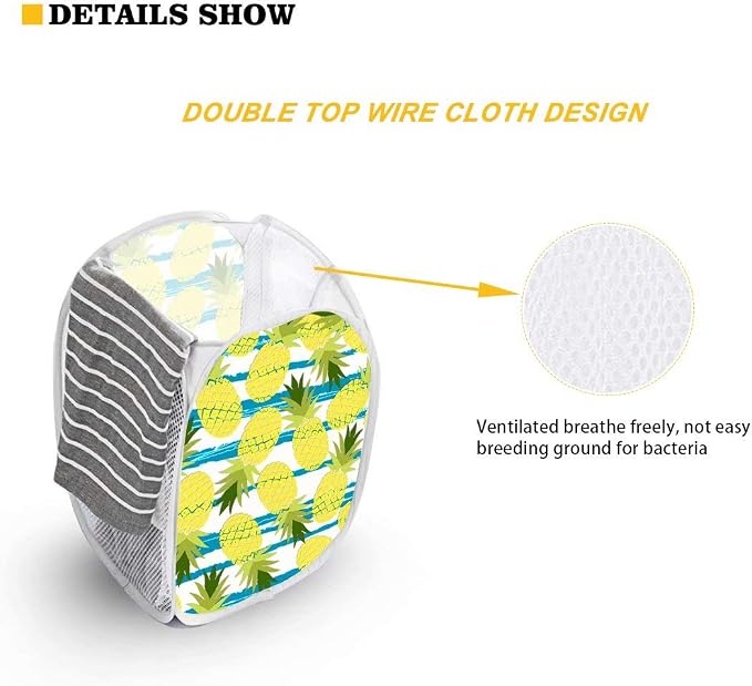 AFPANQZ Cute Cat Mesh Popup Laundry Hampers Foldable Portable Dirty Clothes Basket Organizer Collapsible Hamper for Bedroom, Kids Room, College Dorm and Travel Black Colored 61L