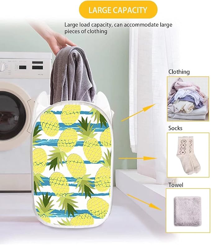 AFPANQZ Cute Denim Cat Mesh Popup Laundry Hampers Foldable Portable Dirty Clothes Basket Organizer Collapsible Hamper for Bedroom, Kids Room,College Dorm and Travel 61L
