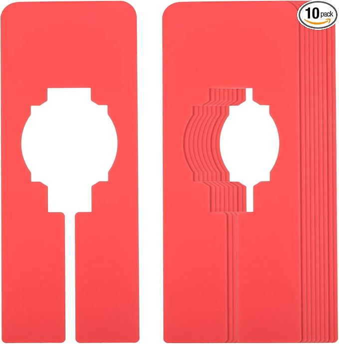 PATIKIL Clothes Dividers for Hanging Clothes, 10 Pack Rectangle Closet Clothing Rack Size Dividers Blank Labels Sorting Rectangular Separator for Closet, Red
