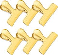 ANZNKU 6 Pack Gold Chip Clips Bag Clips for Food Snack Kitchen Storage | Heavy Duty, Stainless Steel, Air Tight Seal, Durable Metal Clamps for Refrigerator Home Office, Use for Bread Coffee Paper