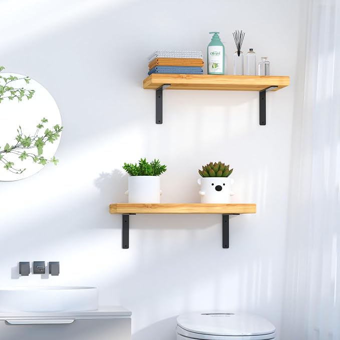 10 Pack - L 5" x H 4" x W1.5, 5mm Thick Black L Shelf Bracket, Iron Shelf Brackets, Metal Shelf Brackets, Floating Shelf, Shelf Supports with Screws