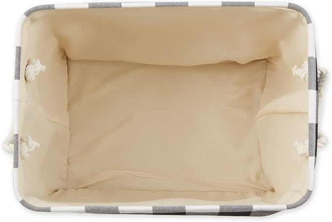 DII Buffalo Check Storage Collection Collapsible Bin with Handles, Large Rectangle, 17.5x12x15, Black & White