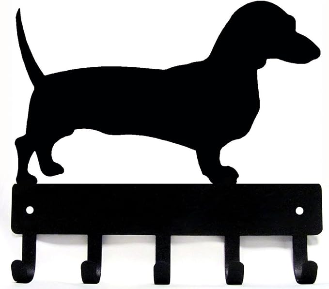 Dachshund Key Holder Dog Leash Hanger for Wall - Large 9 inch Wide Made in USA