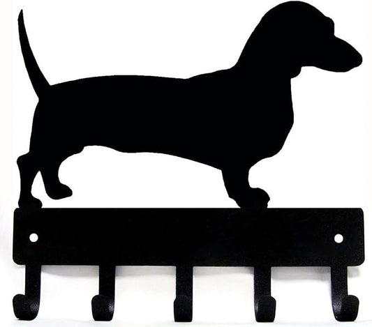 Dachshund Key Holder Dog Leash Hanger for Wall - Large 9 inch Wide Made in USA