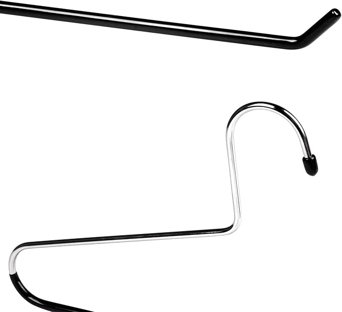 VASLIM 5 Pack Blanket Hangers Heavy Duty Black Vinyl Coated Nonslip - Great for Quilts, Comforters, Bedspreads, Table Cloths, Drapery, Fabric, and Sleeping Bags