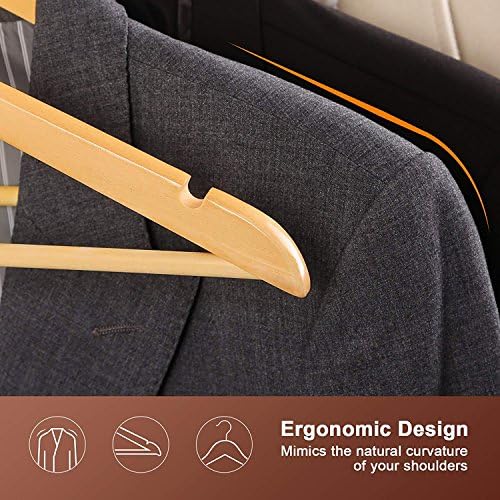 Lotus Wooden Hangers, Solid Wood Shirt Hangers,Dress Coat Jacket Clothes Hangers,with Extra Smooth Finish, 360 Degree Sw
