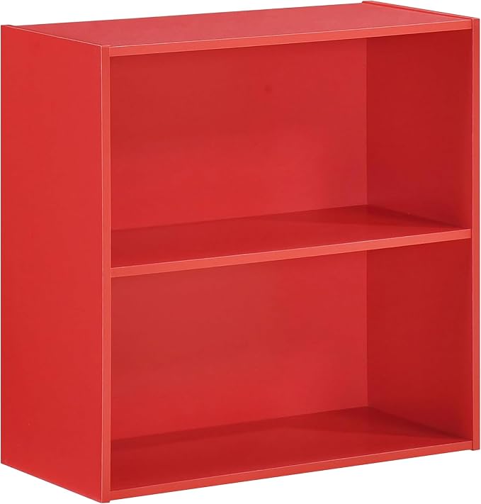 KB Designs - Tony 2-Tier Modern Bookcase with Open Storage Shelves for Kids’ Rooms, Playrooms, or Home Offices – Compact Colorful Bookshelf Organizer