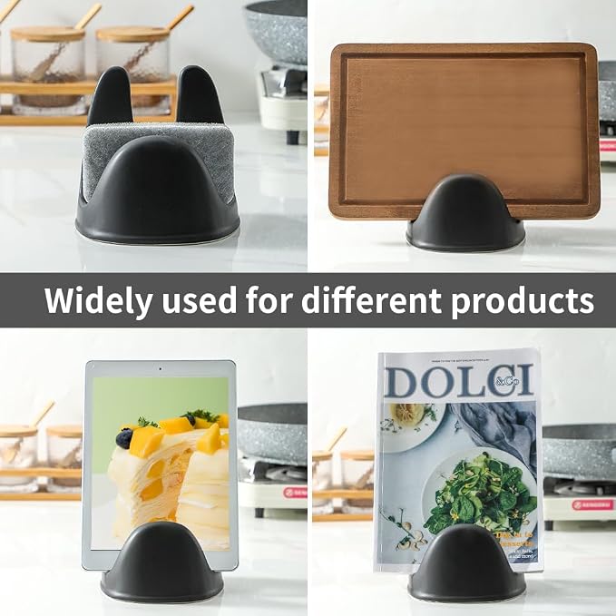 Nihow Ceramic Pot Lid Holder While Cooking for Kitchen Counter/Stove Top | Matte Black,Stable, Dishwasher Safe, Keep Counter Top Tidy and Clean,Water Proof,Saving Space,Heat Resistant