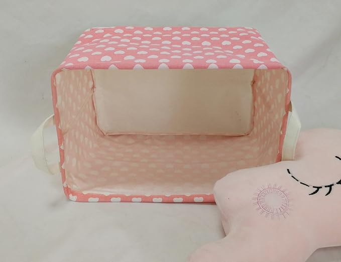 MAIZMZ Girls Storage Basket Pink Valentine's Day Gifts Basket Waterproof Organizer Nursery Bins Toy Box for Organizing Home/Dorm/Kitchen/Pet/Office/Closet/Shelf/Room Decor