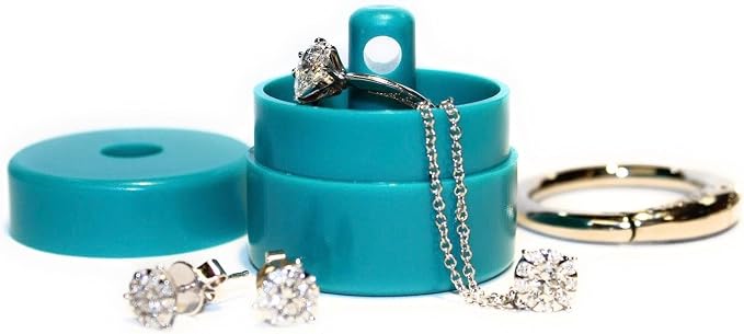 Lion Latch Travel Jewelry Box Case, Ring Holder on Shark Tank - Ring Holder for Women Girls with Keychain, Small Jewelry Organizer Boxes, Portable Ring Keeper Key Chain, Jewelry Storage Case