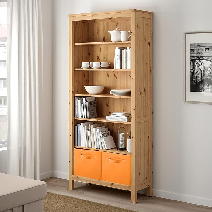 PowerKing Collapsible Storage Cubes with Handles, Fabric Foldable Bins for Closet Shelves, Durable Organization Storage Bins, 10.5'' x 11'' x 10.5'', 2 Pack, Orange