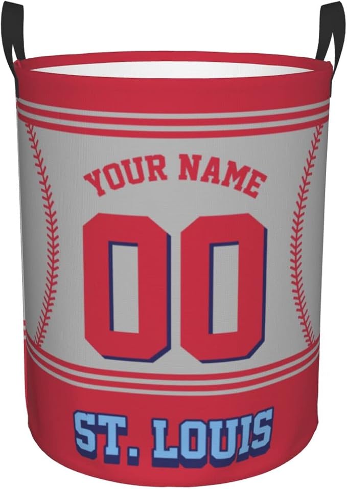 Custom Laundry Hamper Personalized Laundry Basket Customized Name And Number Collapsible Storage Basket for Bedroom Bathroom Living Room Baseball Fan Gifts