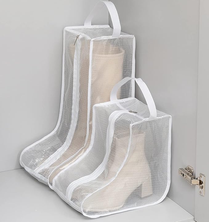 Portable Women Tall/Short Boots Storage Bags - 2 Packs Waterproof Tall/Short Boot Carry Bag for Travel and Daily Use