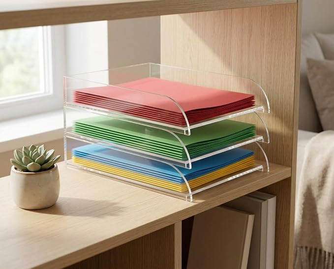 OSCO Clear Acrylic Stacking Letter Tray, ASLT-1