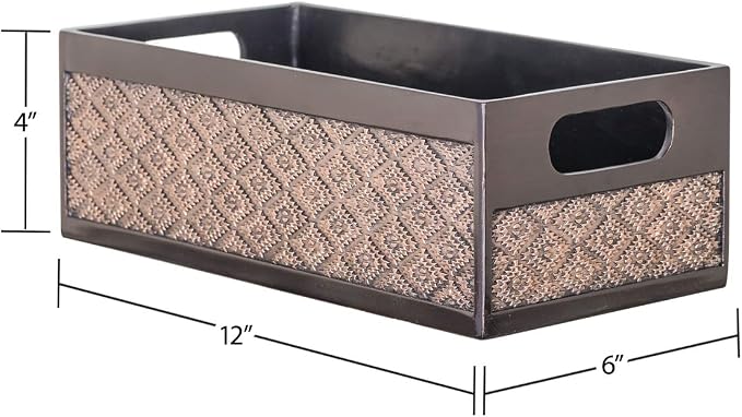 Creative Scents Dublin Brown Toilet Paper Storage Holder Basket for Decor - Decorative Bathroom Organizer and Storage for Countertop - Toilet Tank Topper Box - Modern Brown Bathroom Counter Decor