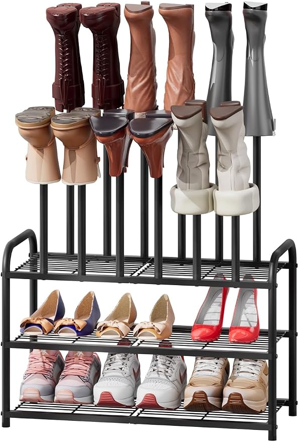 viewcare Tall Boot Rack, Boot Rack Organizer, Tall Boots with Shoe Rack for Closet, Shoe Shelf Storage Organizer for Entryway Space