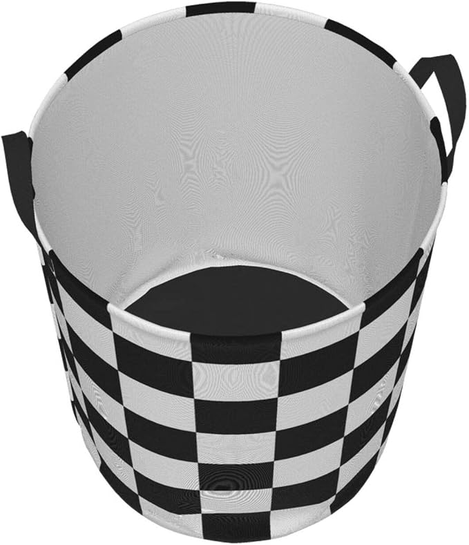 Black and White Checkerboard Pattern Laundry Basket,Laundry Hamper,Collapsible Storage Bin, Oxford Fabric Clothes Baskets,Nursery Hamper For Home,Office,Dorm,Gift Basket