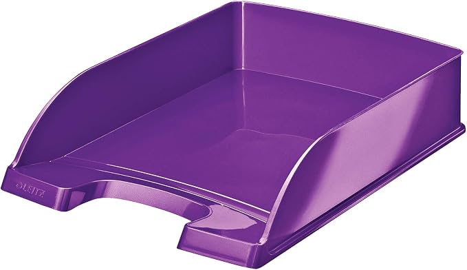 Leitz WOW A4 Letter Tray (Pack of 5, Assorted Colours) Blue, Ice Blue, Pink, Purple and Green