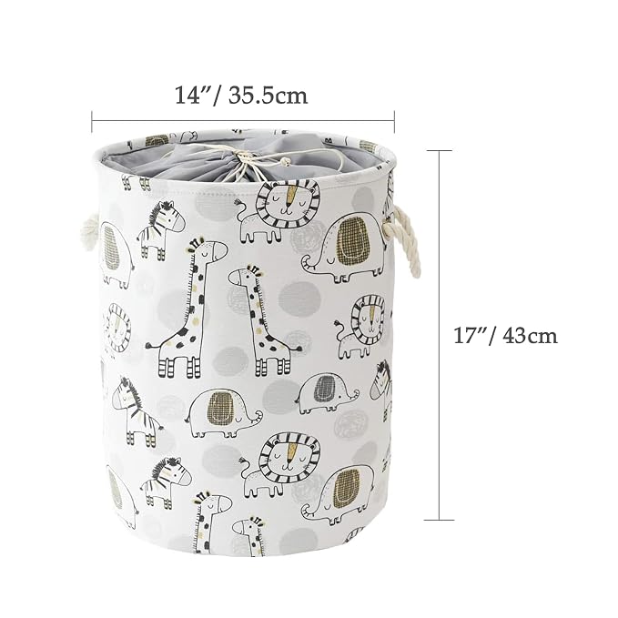 Baby Hamper Kids Laundry Basket Nursery Hamper Stuff animal Organizer,Toy Baskets Corner Stuffed Animal Storage Basket Kids Storage Basket Safari Nursery Decor Clothes Hamper for Boys, Giraffe