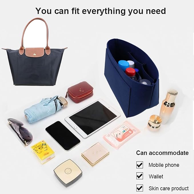 Lckaey bag Organizer Insert for le pliage organizer insert Handbags Organizer1012blue-M