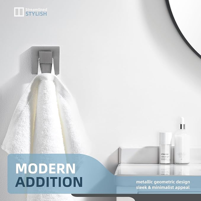 Angle Simple Bathroom Towel Hook, SUS304 Stainless Steel Hand Towel Holder, Coat Robe Clothes Hook for Wall, Gunmetal Gray