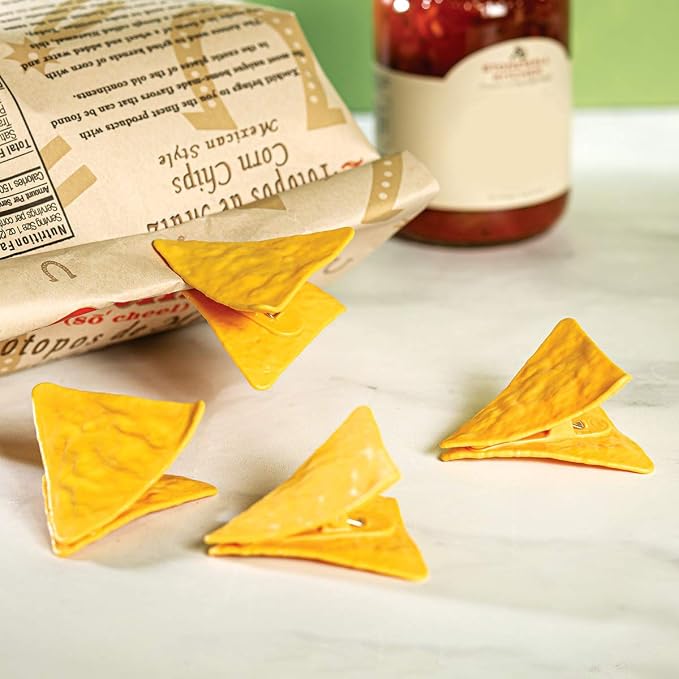 Fred & Friends 5246940 Tortilla Chip Bag Closure Clips, Set of 4, Orange