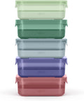 Ello Plastic Meal Prep Set BPA Free Plastic Food Storage Container with Silicone Boot and Airtight Lids, Dishwasher, Microwave, and Freezer Safe.