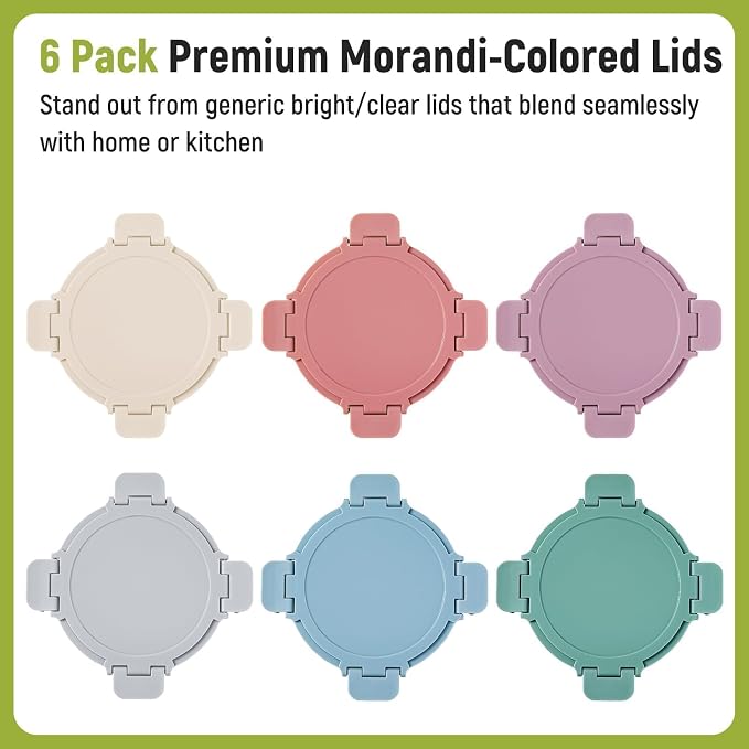 [UPGRADED LID] 6 Sets 3 Cup/24oz Borosilicate Glass Food Soup Containers with Lids, Meal Prep Storage Bowl Jars for Leftover Meal Lunch Oats Fruit Deli Salads - Microwave, Oven, Freezer Safe -BPA Free