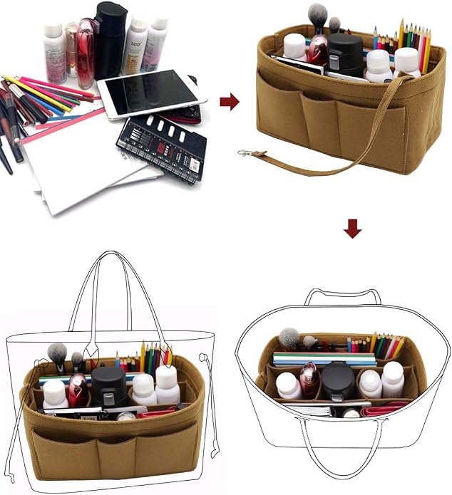 LEXSION Felt Insert Bag Organizer Bag In Bag For Handbag Purse Organizer Fits Speedy Neverful