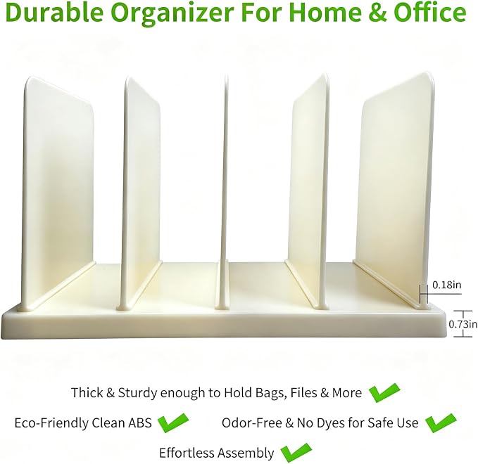 Reusable Shopping Bag Organizer, Adjustable Extra Tall Shelf Dividers for 40+Tote, Cloth,Gift,Grocery,Handbag and Purse,Paper Bag Holder and Lunch Bags in Pantries, Cabinets or Closets