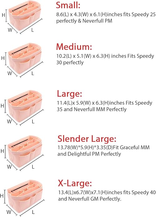 LEXSION Felt Insert Bag Organizer Bag In Bag For Handbag Purse Organizer Fits Speedy Neverful