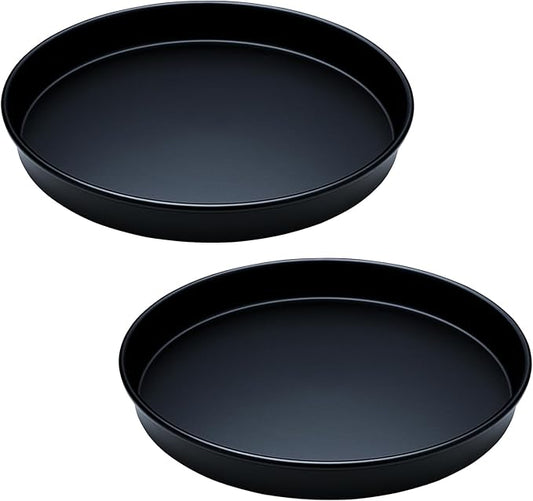 Amolliar Lazy Susan Turntable Organizer, Rotating Metal Spice Rack for Cabinet, Kitchen, Fridge, Pantry Storage, Condiment Organizer, Tray for Household Purpose, Under Sink Organizer, 10" 2 Pack Black