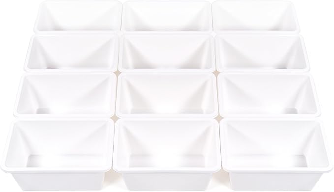 Humble Crew Small Plastic Storage Bins for Kids, Set of 12 Sturdy Toy Organizer Bins for Playroom, Nursery, Classroom & Bedroom Storage, White