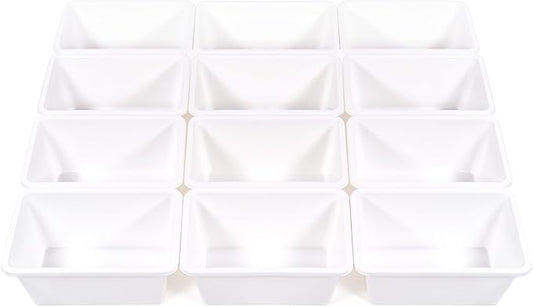 Humble Crew Small Plastic Storage Bins for Kids, Set of 12 Sturdy Toy Organizer Bins for Playroom, Nursery, Classroom & Bedroom Storage, White