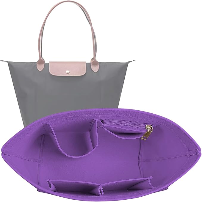 Lckaey Purse Organizer Insert for Longchamp Le Pliage Neo Handbags Insert Organizer 1012purple-S