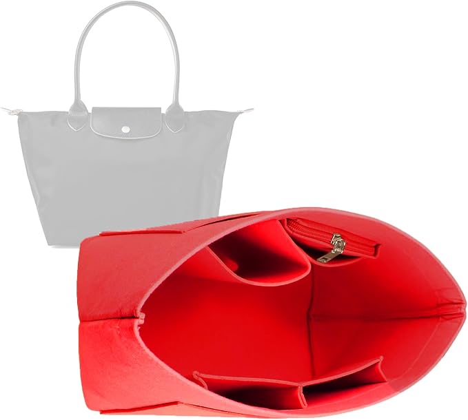 Lckaey Purse Organizer Insert for Le Pliage (Large) Handbags Insert Organizer1012crimson-L