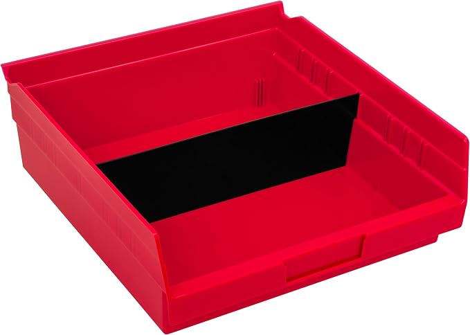 Akro-Mils 40170 Plastic Width Dividers for 4" Tall Shelf Bins Models 30170, 30178, and 30174, Custom Storage Inserts for Tools, Crafts & Supplies, 24-Pack, Black