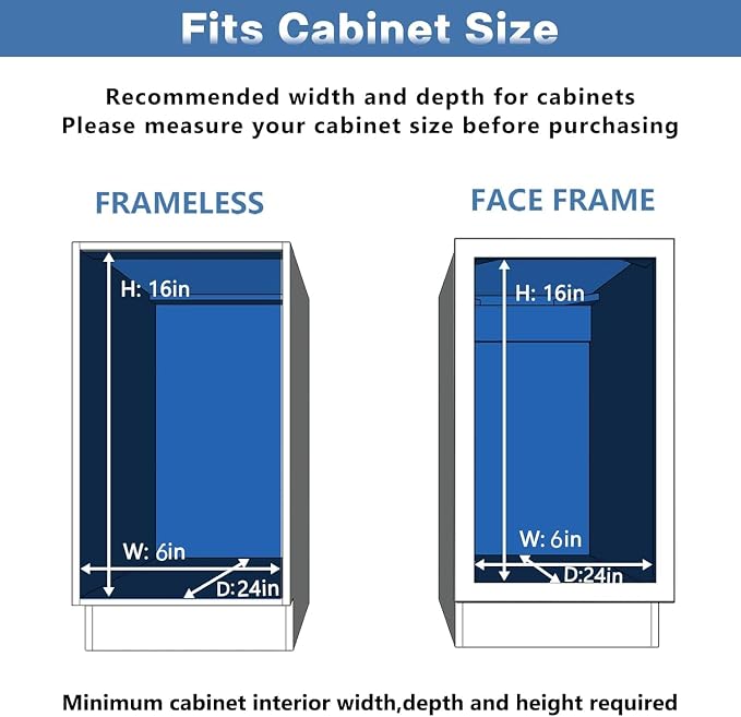 ROOMTEC Pull Out Cabinet Organizer (5½"W x 21½"D),2 Tier Pull Out Storage Shelf Drawer Basket,Sliding Shelves for Base Cabinet Organization in Kitchen, Bathroom, Pantry