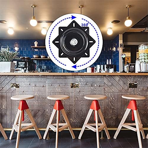 2Pack 8 Inch Lazy Susans Turntable Bearings Swivel Zinc Plate, Black Square Lazy Susan Hardware, Heavy Duty Lazy Susan R