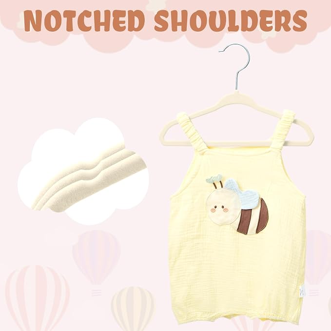 BAGAIL 50 Pack Kids Velvet Hangers 11 Inches Children's Clothes Hangers Non-Slip Baby Hangers for Infant/Toddler (Ivory)