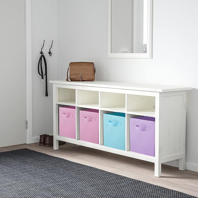 PowerKing Collapsible Storage Cubes with Handles, Fabric Foldable Bins for Closet Shelves, Durable Organization Storage Bins, 10.5'' x 11'' x 10.5'' (6 Colors, 6Pack)