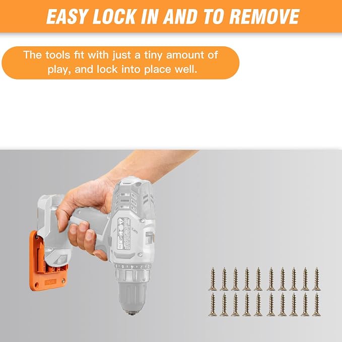 Tool Holder Compatible for Ridgid 18V Drill, Wall Mount Tool Hanger for Power Tool Storage Organizer, for Workshop, Garage, Work Van, Under Shelf, Tool Box-5 Pack