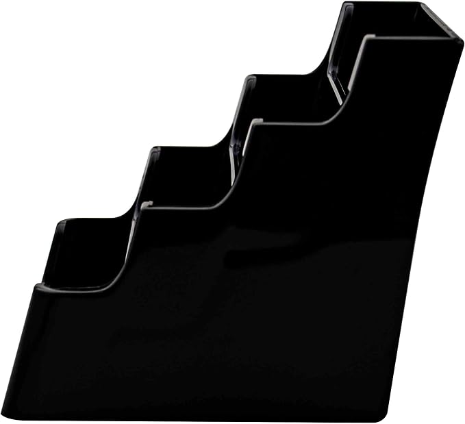 Marketing Holders Business Card Holder Countertop 4 Tier Acrylic Multi Slot Holds 3.5" x 2" Cards Space Saver Display for Offices and Medical Complexes Retail Shops Estate Agents Black