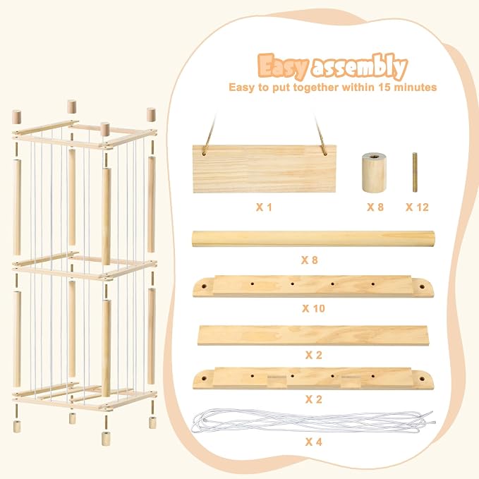 Stuffed Animal Storage, Wood Stuffed Animal Zoo Storage, Space Save Toy Organizer, Large Capacity Stuffed Animal Holder, Perfect for Nursery Playroom Kidroom Bedroom