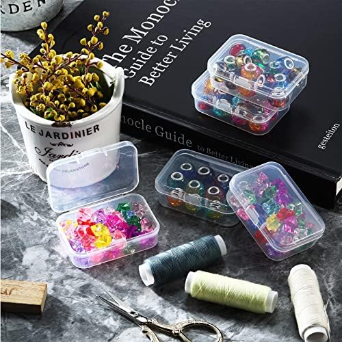 SATINIOR 24 Pcs Small Clear Plastic Container Box, 2.5 x 1.7 x 0.8 in